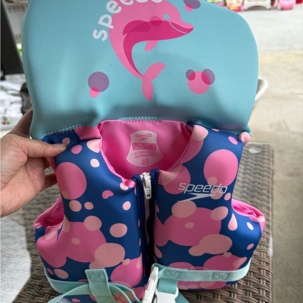 Speedo Pink and Blue Dolphin Swim Vest